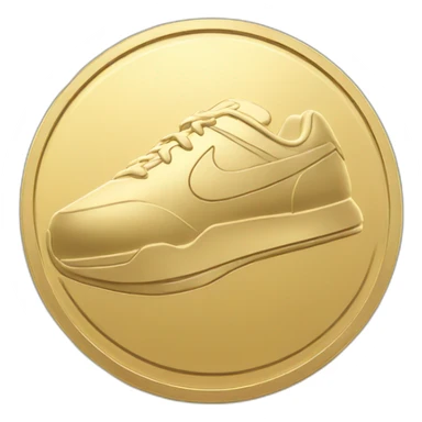 gold coin with Nike logo on it sticker