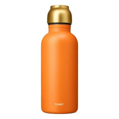 orange colored water bottle with gold matte lid  sticker