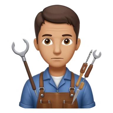 professional locksmith portrait, head and shoulders only, serious focused expression, leather apron collar, small lockpick tools visible, 3D cartoon, mobile game icon style, clean background, no text, no watermark
 sticker