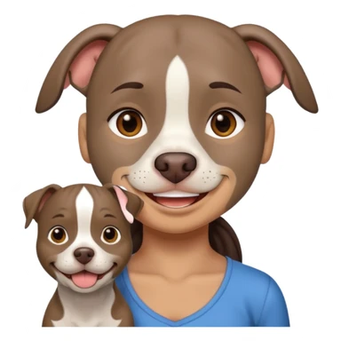 Completely Grey pitbull with one Long and Full darkBrown haired pretty Girl  sticker