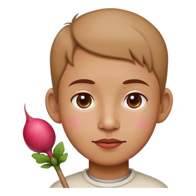 red radish round stick on little ear sticker