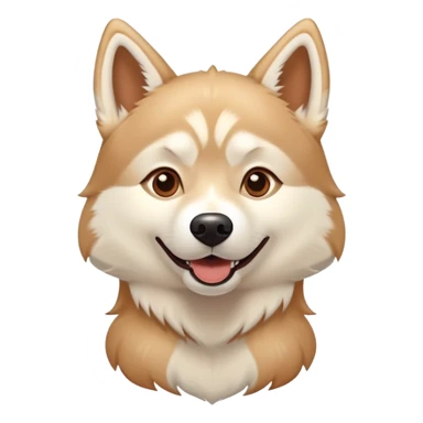 happy light cinnamon colored husky dog, pale tan sticker
