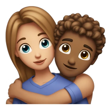 girl with blue eyes and long gair hugging boyfriend photographer with brown eyes they are in love sticker