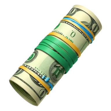 Money that is like a tube One dollar sticker