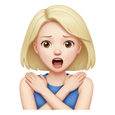 arms crossed holding neck screaming girl sticker