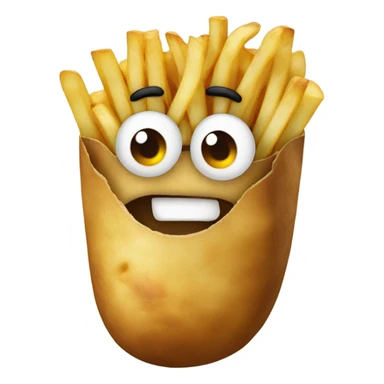 Potato eating fries sticker