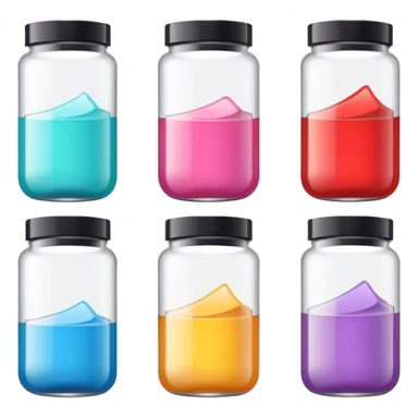 emoji of beauty tubes and jar with brand labels, minimalistic design sticker