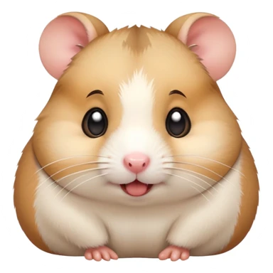 cute hamster with grimacing expression and stuffed cheeks sticker