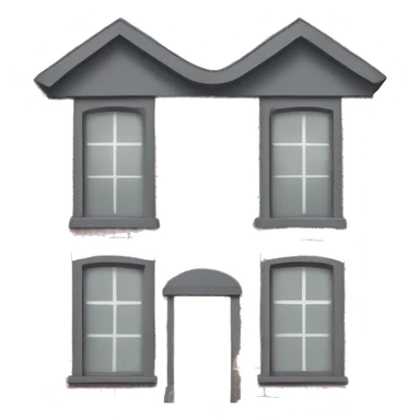 house made of bricks, with dark grey windows and grey flat roof sticker