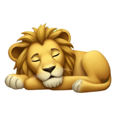 A cute sleeping lion in a forest sticker