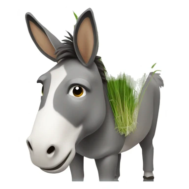 Donkey with grass on its back sticker