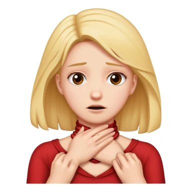 girl who holds hers neck as if she was strangling herself to show her annoyance  sticker