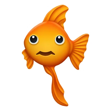 a goldfish-shaped cracker, orange in color with a slightly baked texture. It has a small curved smile and a subtly marked eye. The design is simple, without complex details, in a flat and friendly style sticker