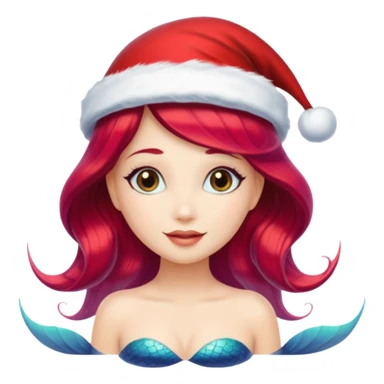 mermaid with christmass hat sticker