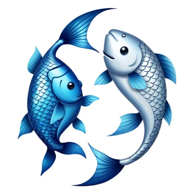 The zodiac symbol Pisces. Two fish in a “yin-yang” formation. sticker