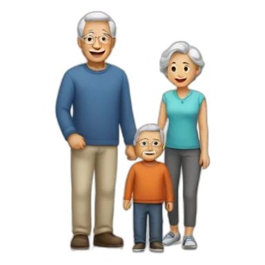 family and grandfather sticker