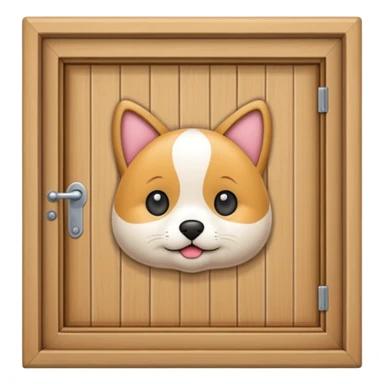 a pet door nothing else is seen  sticker