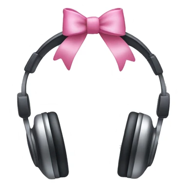 Headphones with pink bows on both left and right sticker
