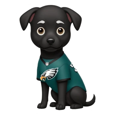Black dog wear Philadelphia eagles  sticker