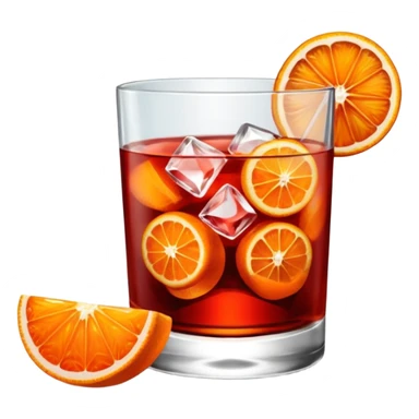 Mach mir einen Negroni Cocktail - wo nur eine Orangenscheibe im Glas zu sehen ist und kein Strohhalm  sticker