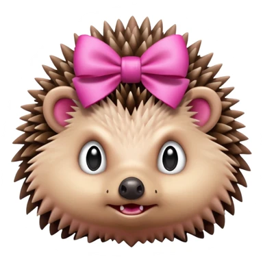 hedgehog with a pink bow make it mad  sticker