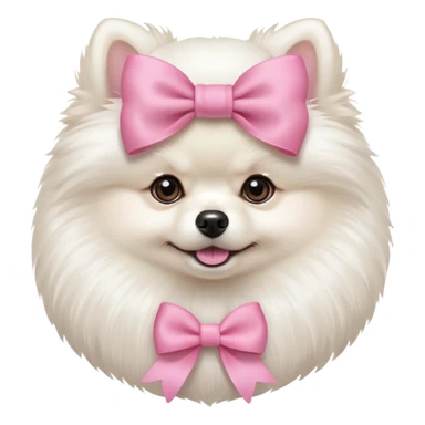 Teacup white Pomeranian with a pink bow  sticker