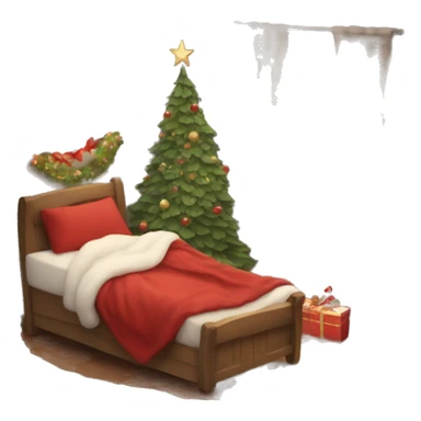 cozy christmas bed  sticker