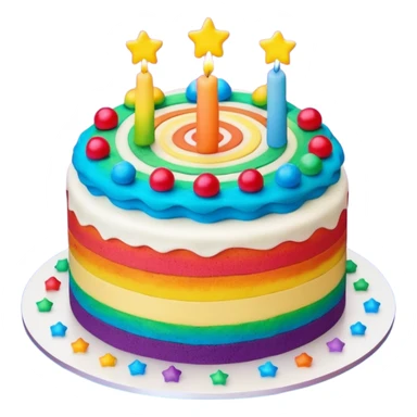 Rainbow galaxy starry cake sticker