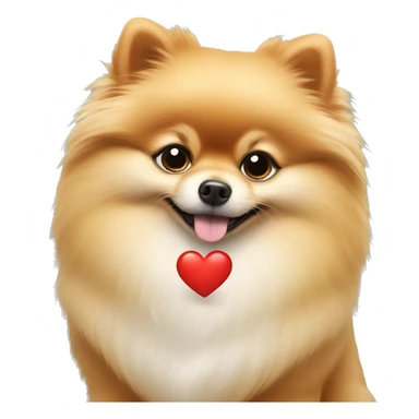 Pomeranian making a heart with the paw sticker