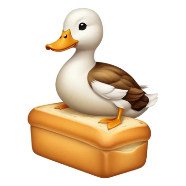 duck serving a loaf of gluten bread, no chef hat sticker