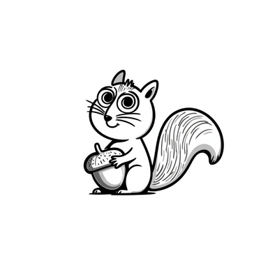 Hand-drawn confused squirrel with spiral eyes and dizzy expression sticker