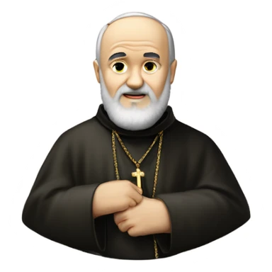 Padre Pio levant les deux avec stigmates paumes ouvertes, visage de padre Pio et chapelet à la main  sticker