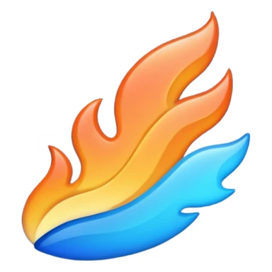 fire streak emoji, playful and modern with blue to orange gradient, vibrant

 sticker