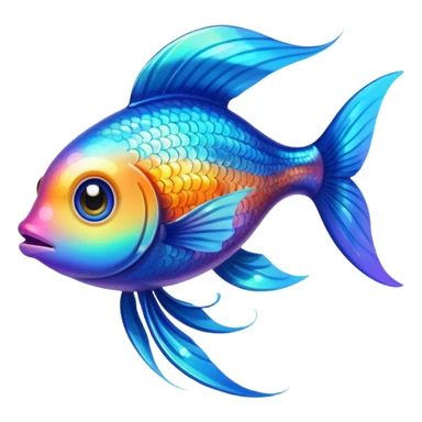 Adorable fish with large sparkling eyes and long flowing fins. sticker