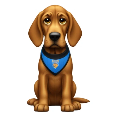 Gold and blue bloodhound as a basketball referee.  sticker