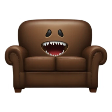 a jaws on a leather sofa sticker