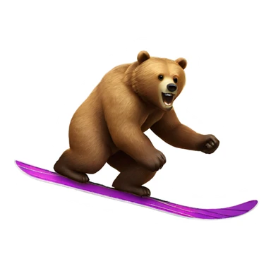 Grizzly bear skiing down mountain made of skittles sticker