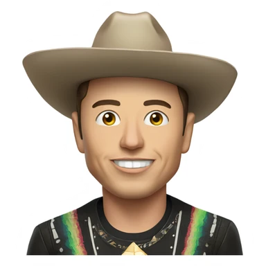Mexican Elon musk with sombrero hat and Tesla shirt sticker