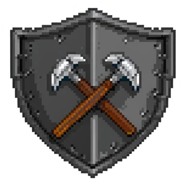 Moderator shield with ban hammer, admin logo sticker