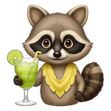 racoon having margarita sticker