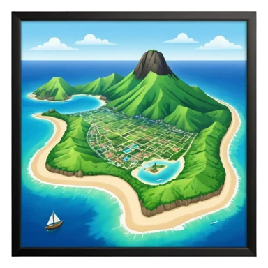 Guadeloupe dans sa forme géographique réelle, vue du dessus sticker