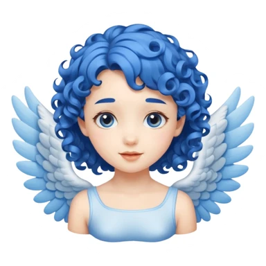 A playful angel girl with short blue curls, fluttering tiny wings as she floats.







 sticker