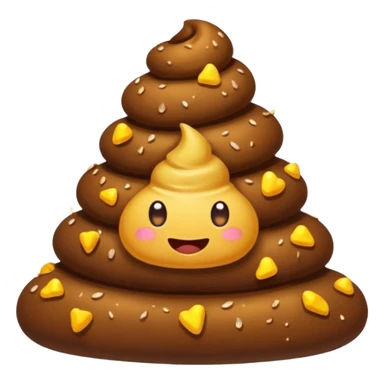 Poop with corn in glittera sticker