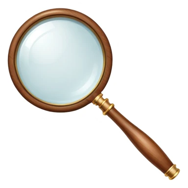 A classic magnifying glass with a wooden handle sticker