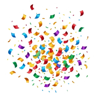 confetti firing, celebratory, vibrant colors sticker
