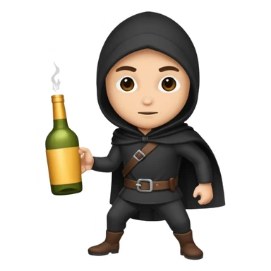 Stealing alcohol in a thief costume sticker