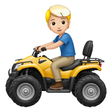 Please make a young blonde boy riding a fourwheeler sticker