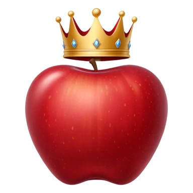 fancy apple with royal crown, velvet texture, regal style sticker