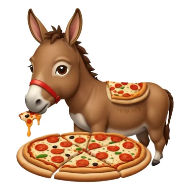 Un burro comiendo una pizza  sticker