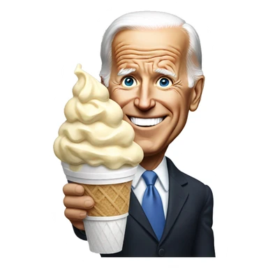 Biden with ice the cream  sticker